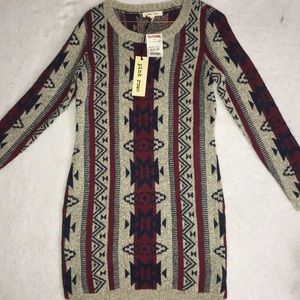 Pink Rose Sweater Dress